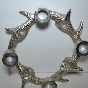 Silver Colored Metal Candle Ring For 4 Candles New Without Tag